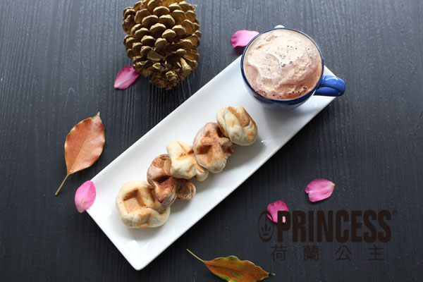 Okinawa brown sugar milk tea ice cream with a bite of muffin